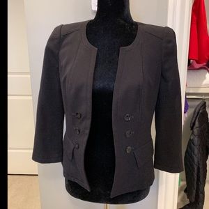 Black Round Collar Cropped Jacket